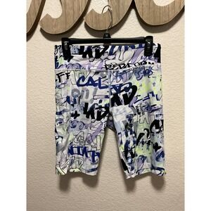 Calvin Klein Athletic Bike Shorts Graffiti Print Women